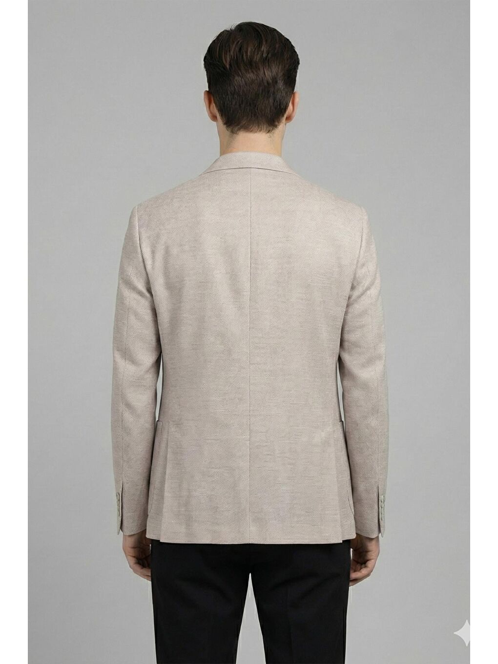 Pembe Erkek Pudra Slim Fit Pamuklu Mono Yaka Torba Cep Casual Ceket-1