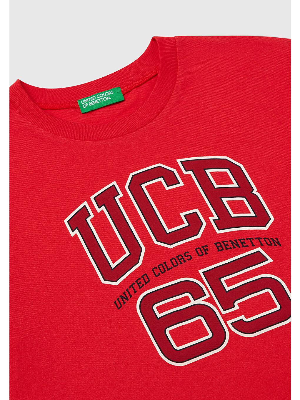 Erkek Çocuk Kırmızı Benetton Logo Baskılı T-Shirt-2