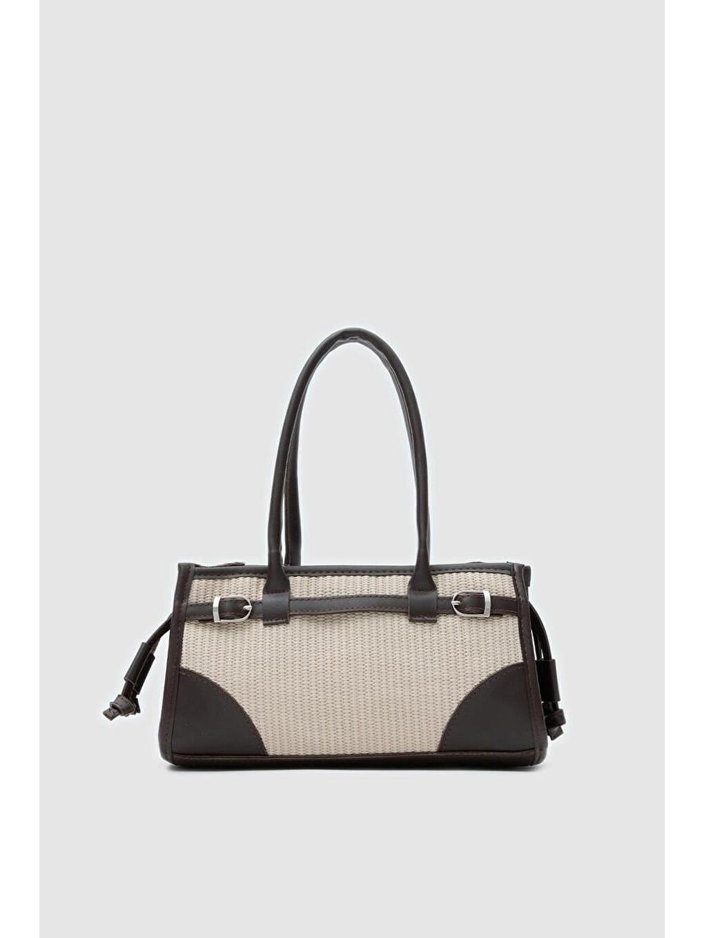 Ekru Maison Hasır Baget Çanta Krem