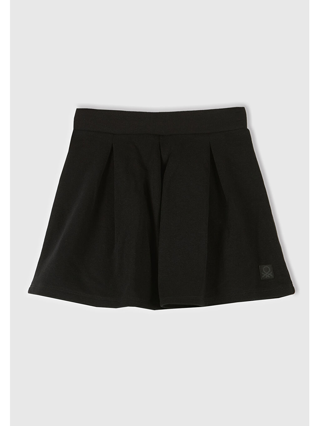 Kız Çocuk Siyah Logo Etiketli Pileli Bel Bantlı Etek