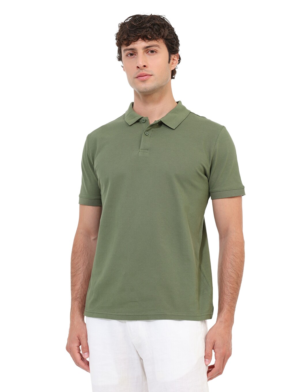 Polo Yaka Kısa Kol T-shirt Erkek Yeşil Mb Pam 12sn328