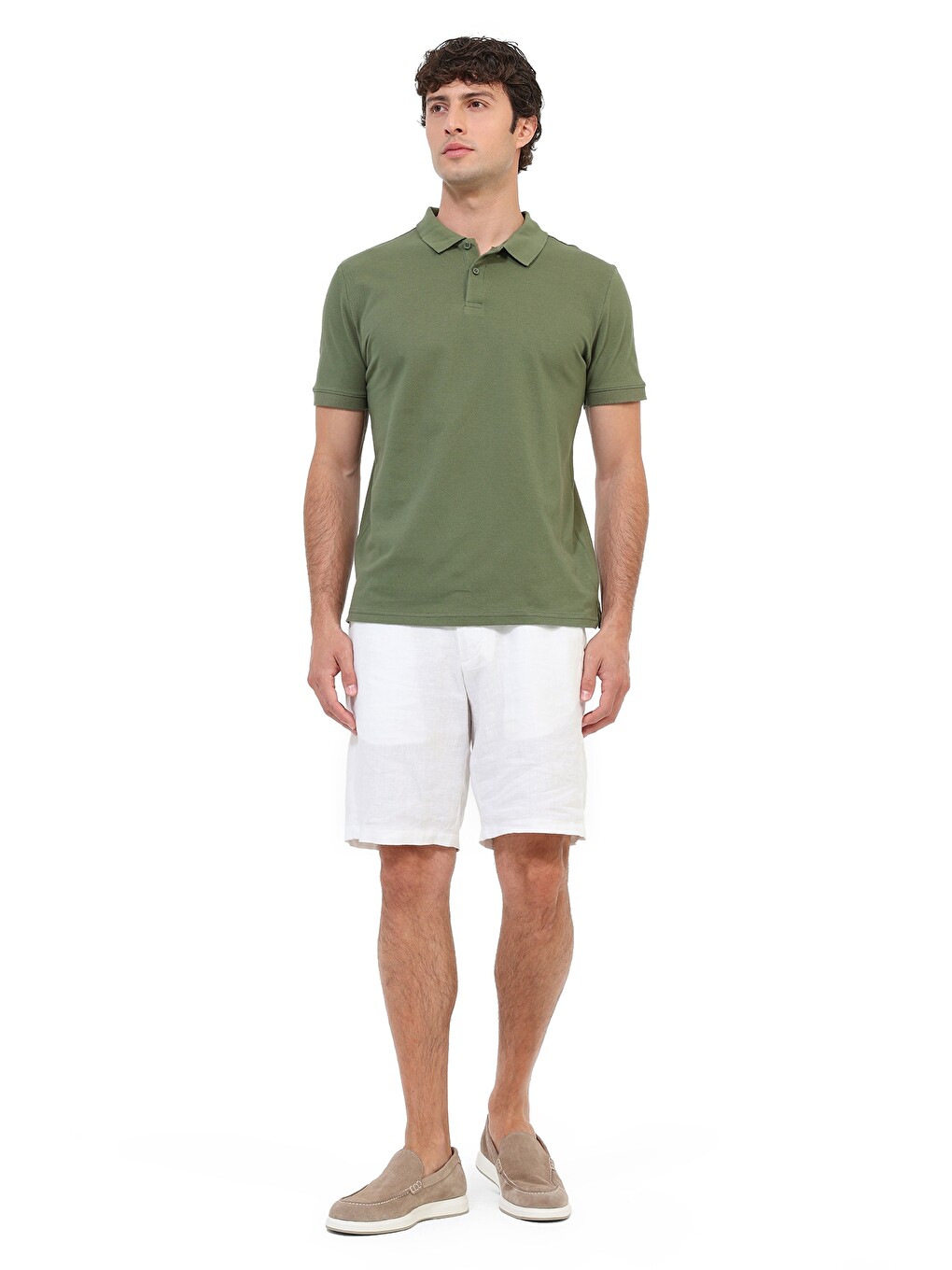 Polo Yaka Kısa Kol T-shirt Erkek Yeşil Mb Pam 12sn328-2