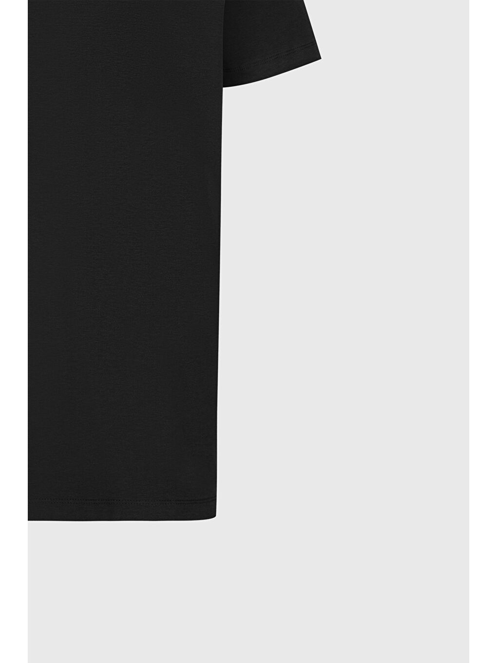 Erkek Siyah Standart Fit Normal Kesim Bisiklet Yaka Pamuklu Tişört-7