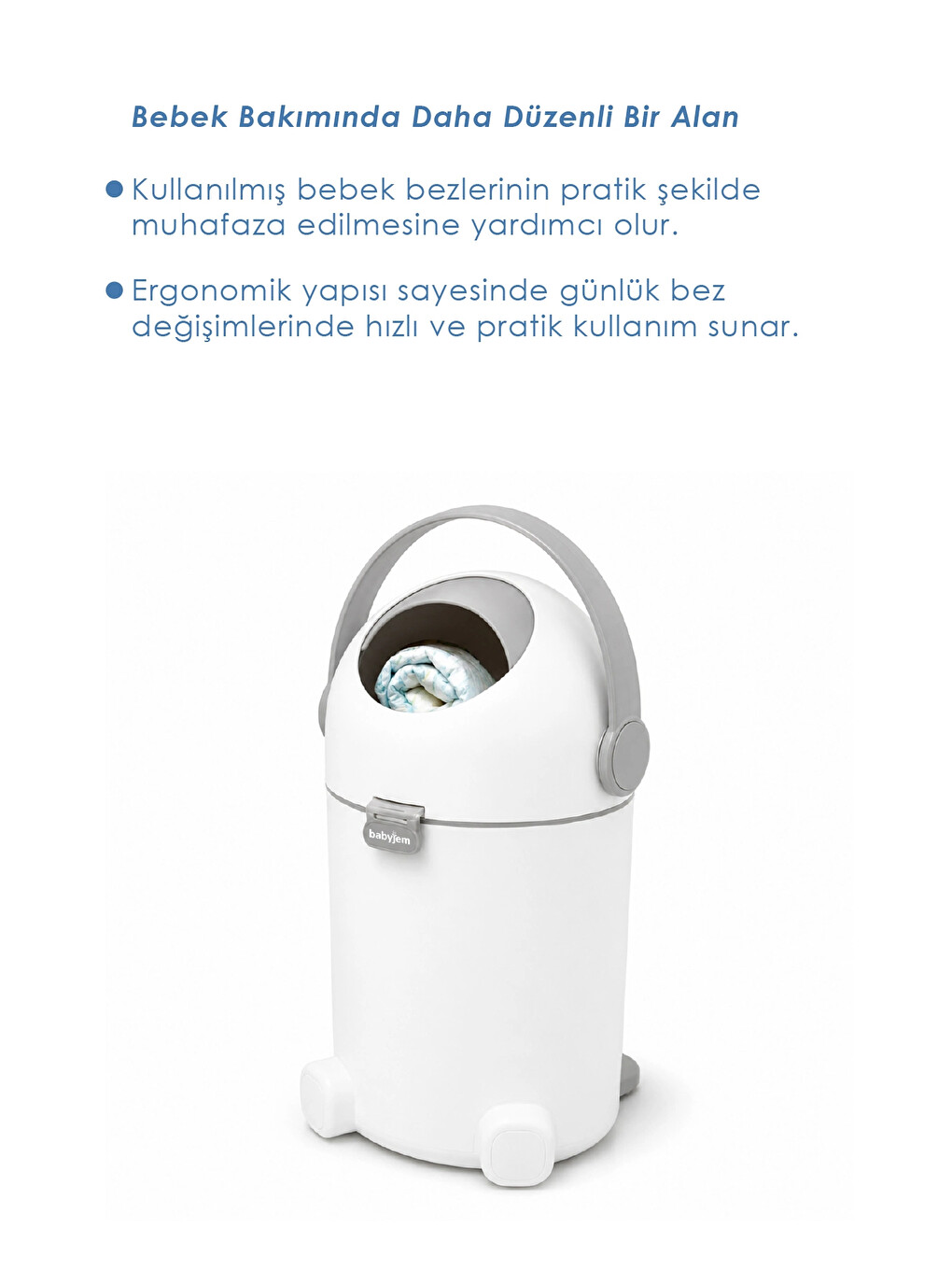 Koku Önleyici Bebek Bezi Çöp Kovası (kartuş Gerektirmez)-2