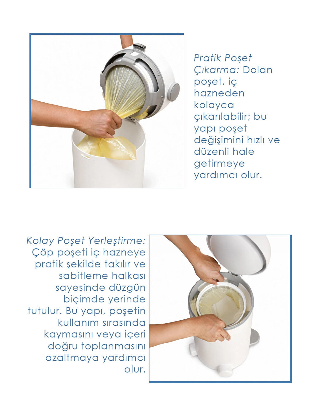 Koku Önleyici Bebek Bezi Çöp Kovası (kartuş Gerektirmez)-3