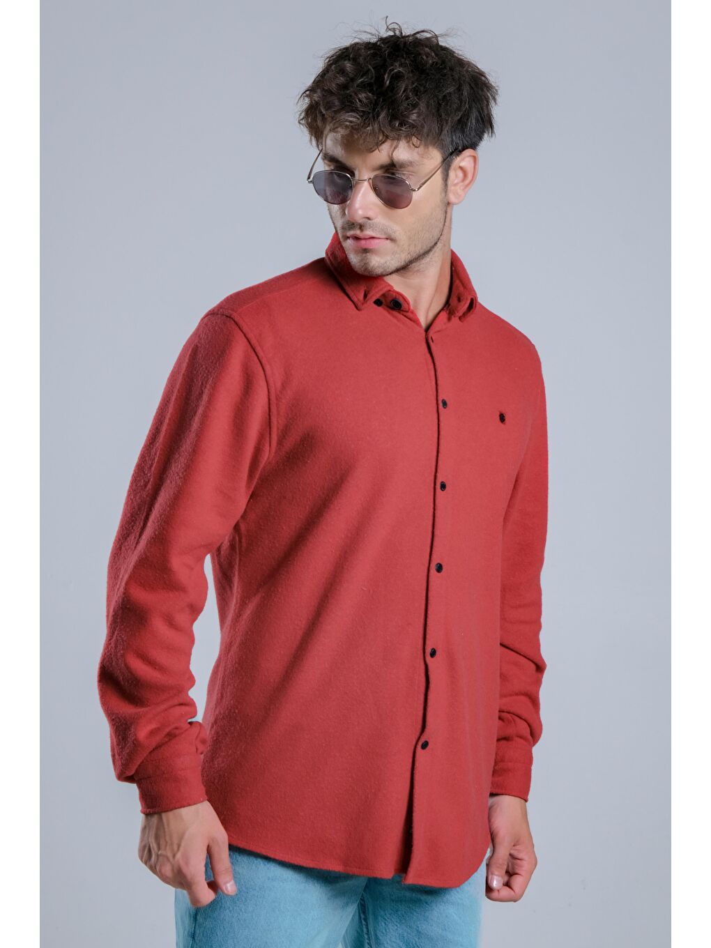 Kırmızı Penye Dokuma Kışlık Gömlek MAR 4218-3