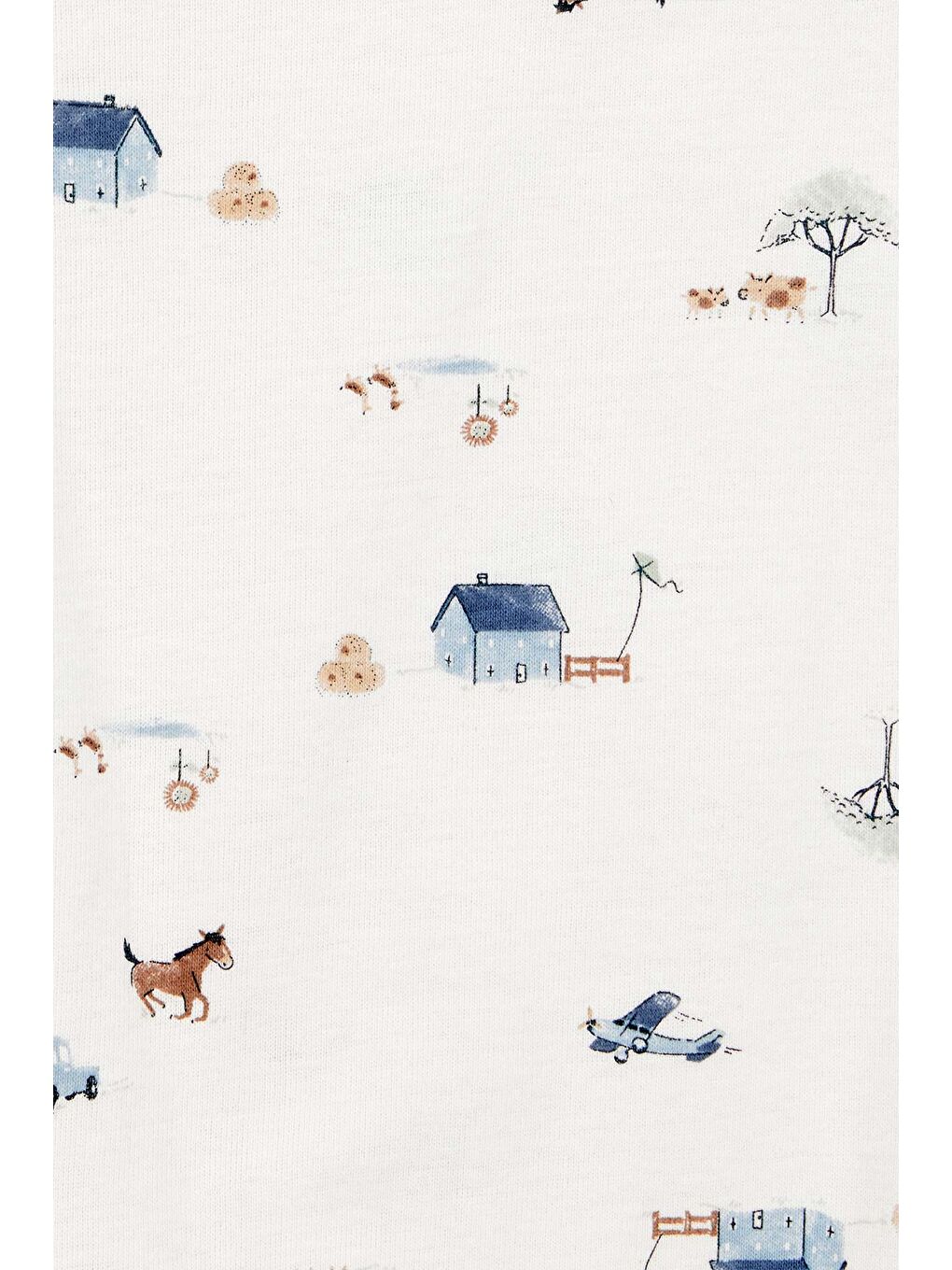 Erkek Bebek Mavi 3Lü Hırkalı-1