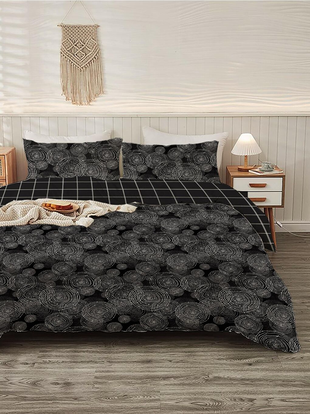 Karışık Baskılı,Desenli Çift Kişilik Nevresim Takımı (ÇARŞAFSIZ) 200x220 cm