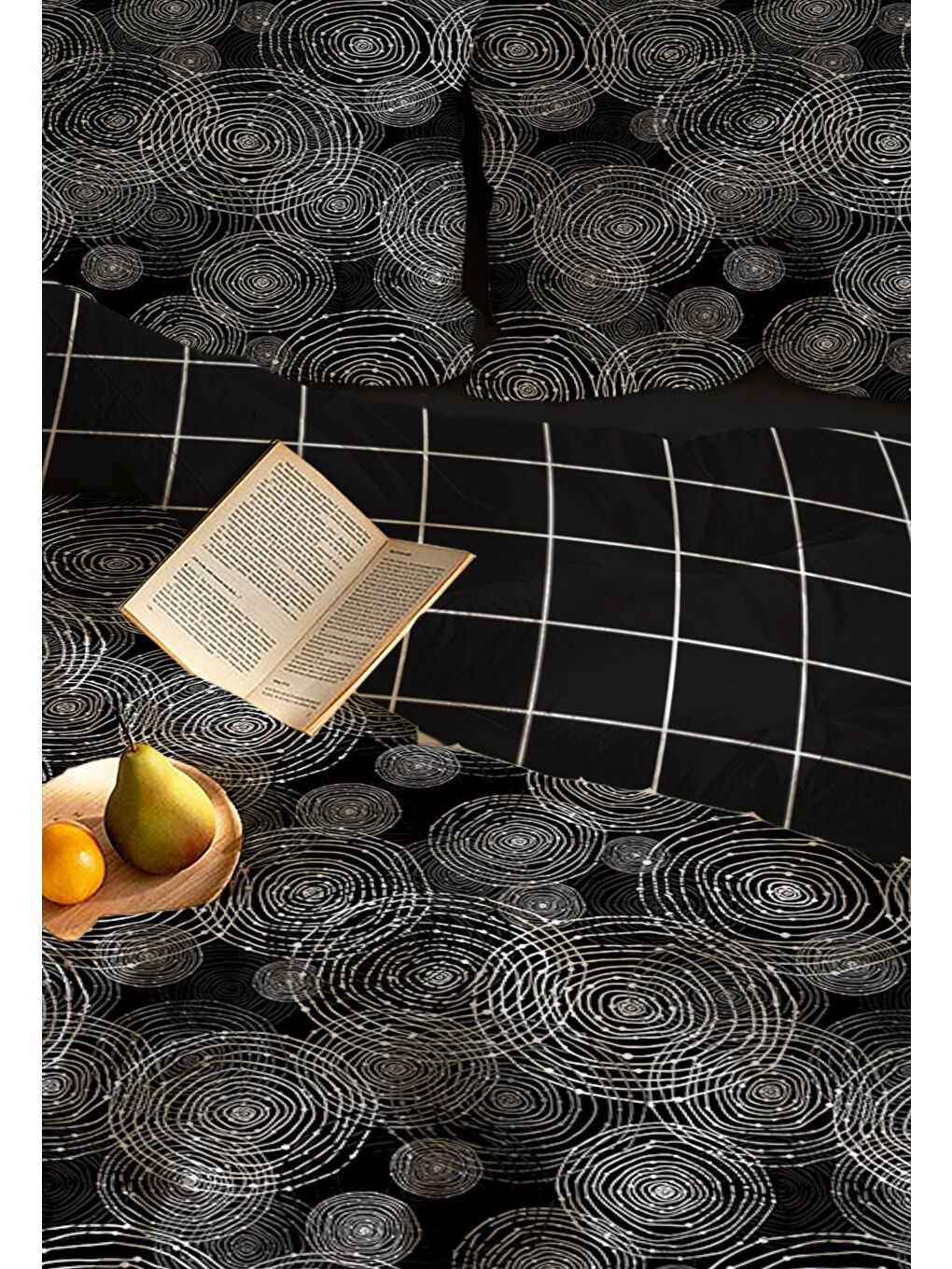 Karışık Baskılı,Desenli Çift Kişilik Nevresim Takımı (ÇARŞAFSIZ) 200x220 cm-1