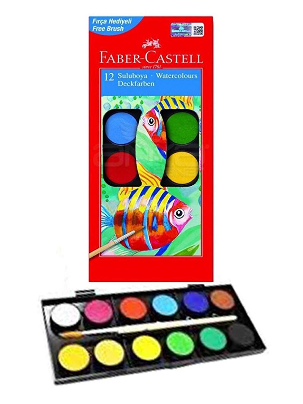 Öğrenci Boyama Seti 3 Lü Faber 12 Renk Sulu Boya Kuru Boya Pastel Boya 12 Li Boya Set Okul Sınıf-3