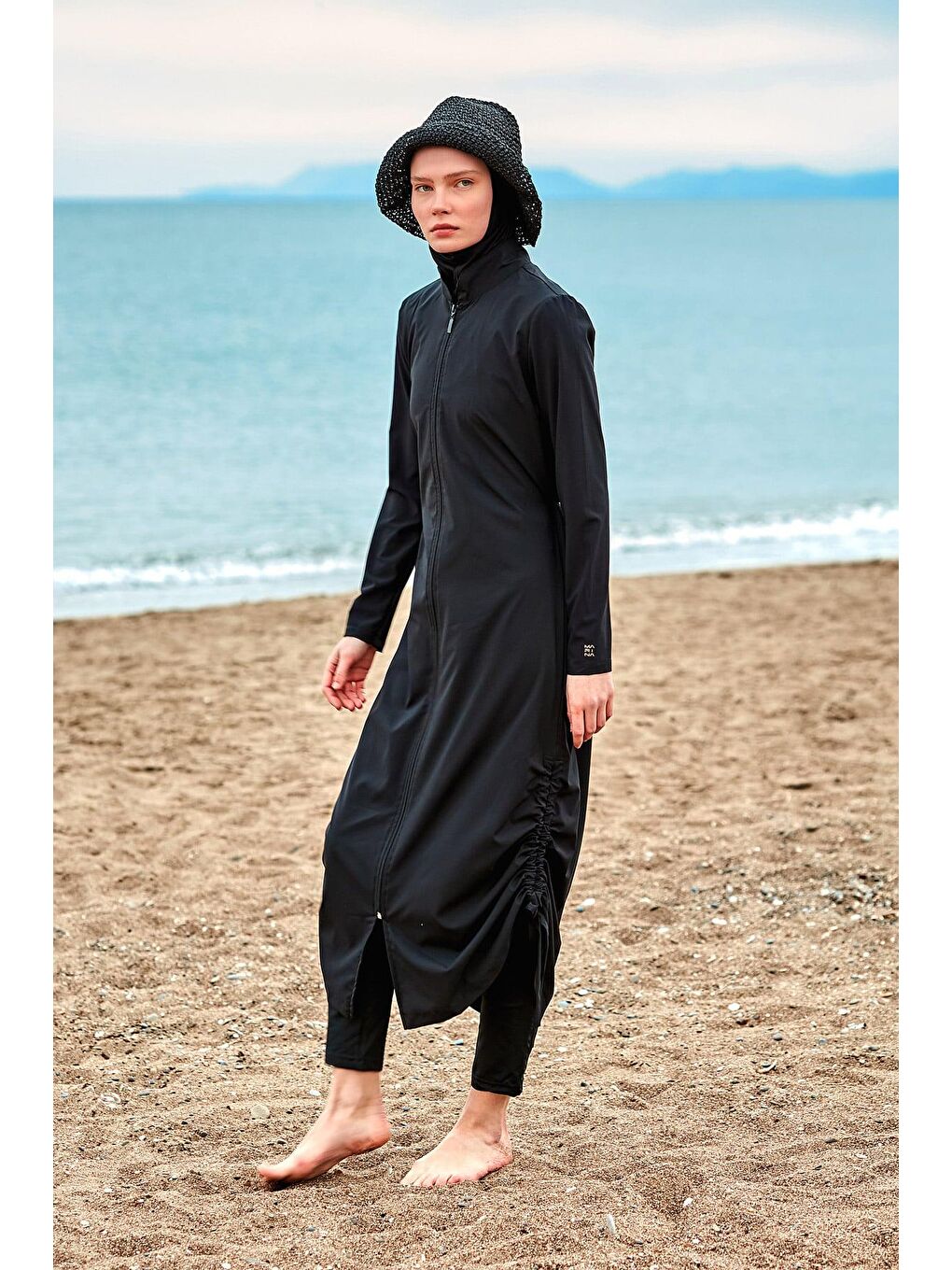 Paraşüt Siyah Tam Kapalı Tesettür Mayo M2415