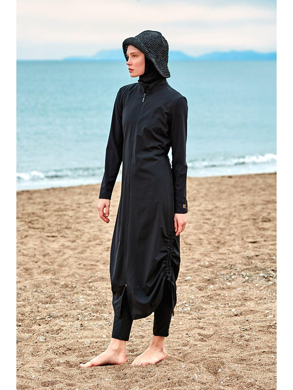 Paraşüt Siyah Tam Kapalı Tesettür Mayo M2415-2