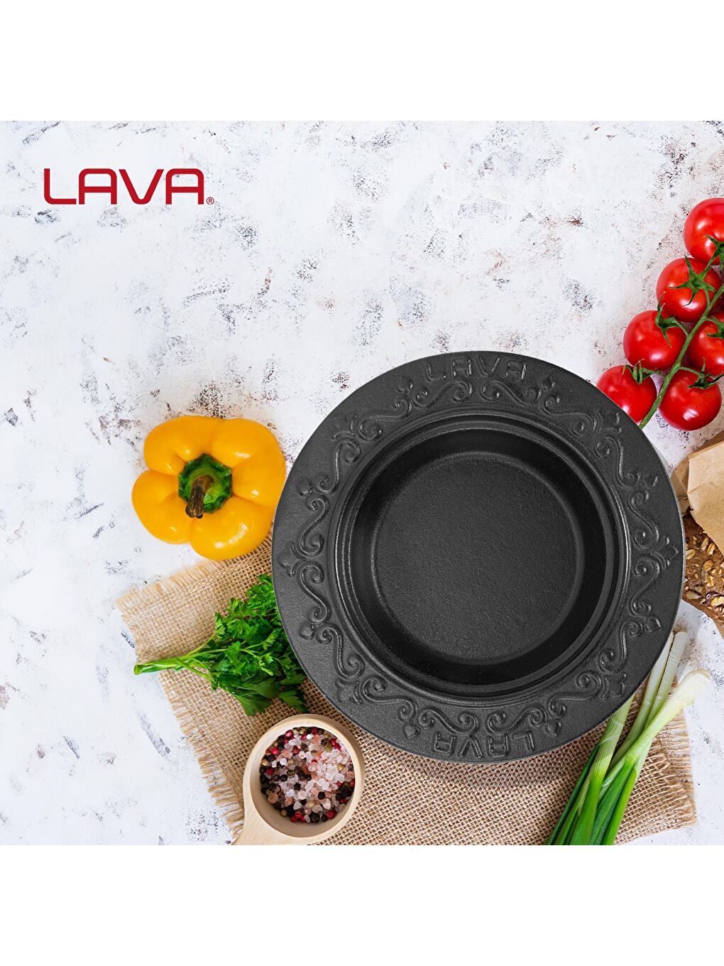 LAVA Siyah Oval Döner Sos Tabağı. Çap(Ø)18cm. - 4