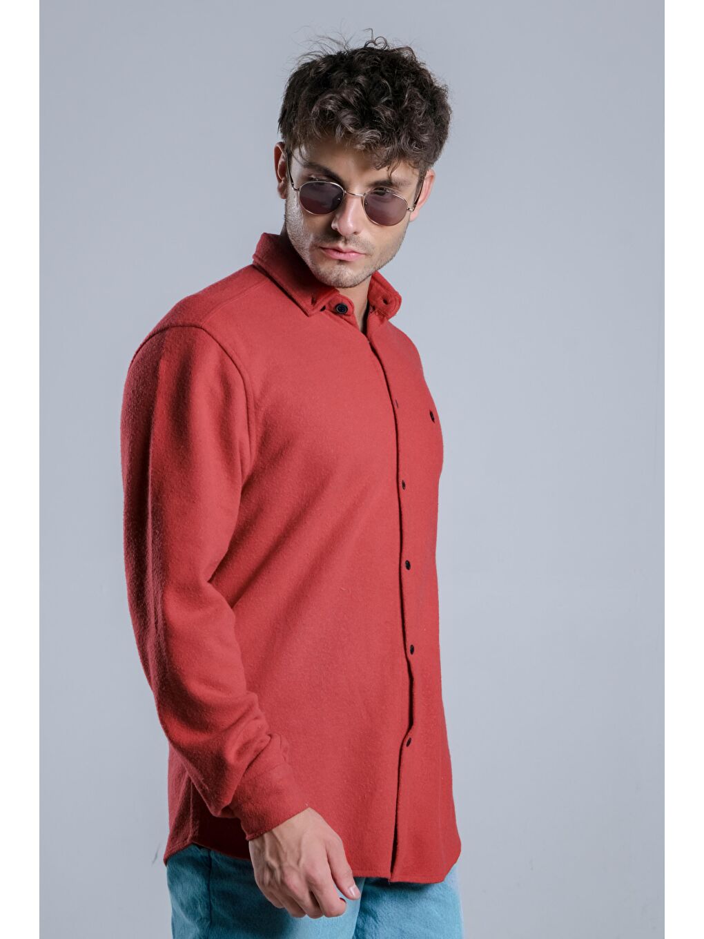 Kırmızı Penye Dokuma Kışlık Gömlek MAR 4218-5