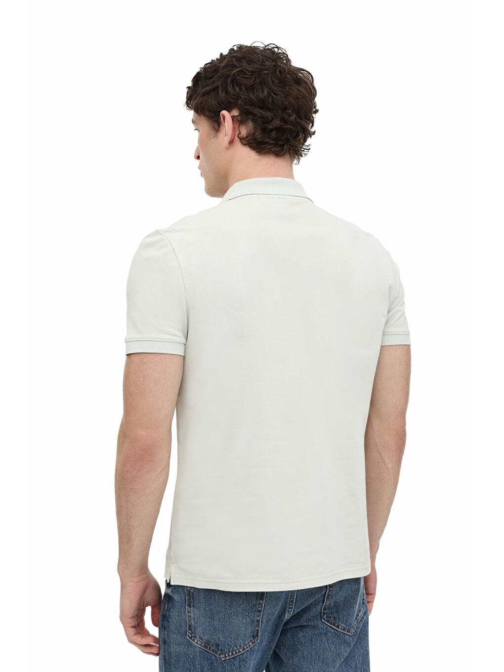 Yeşil Polo Yaka Kısa Kol T-shirt Erkek A Mınt Mb Pam 12sn328-1