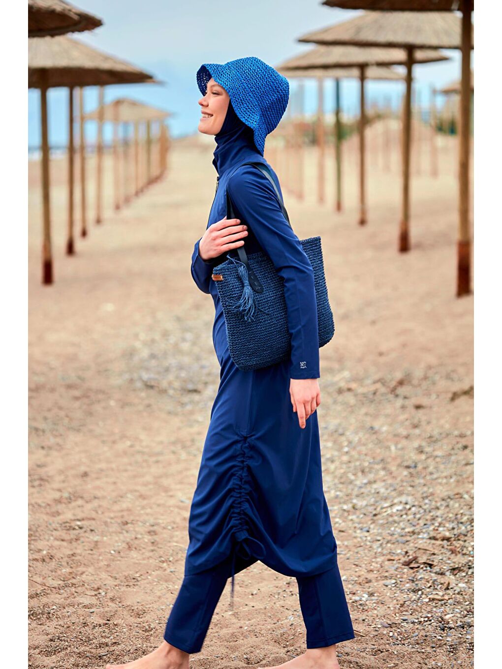 Paraşüt Lacivert Tam Kapalı Tesettür Mayo M2416-4