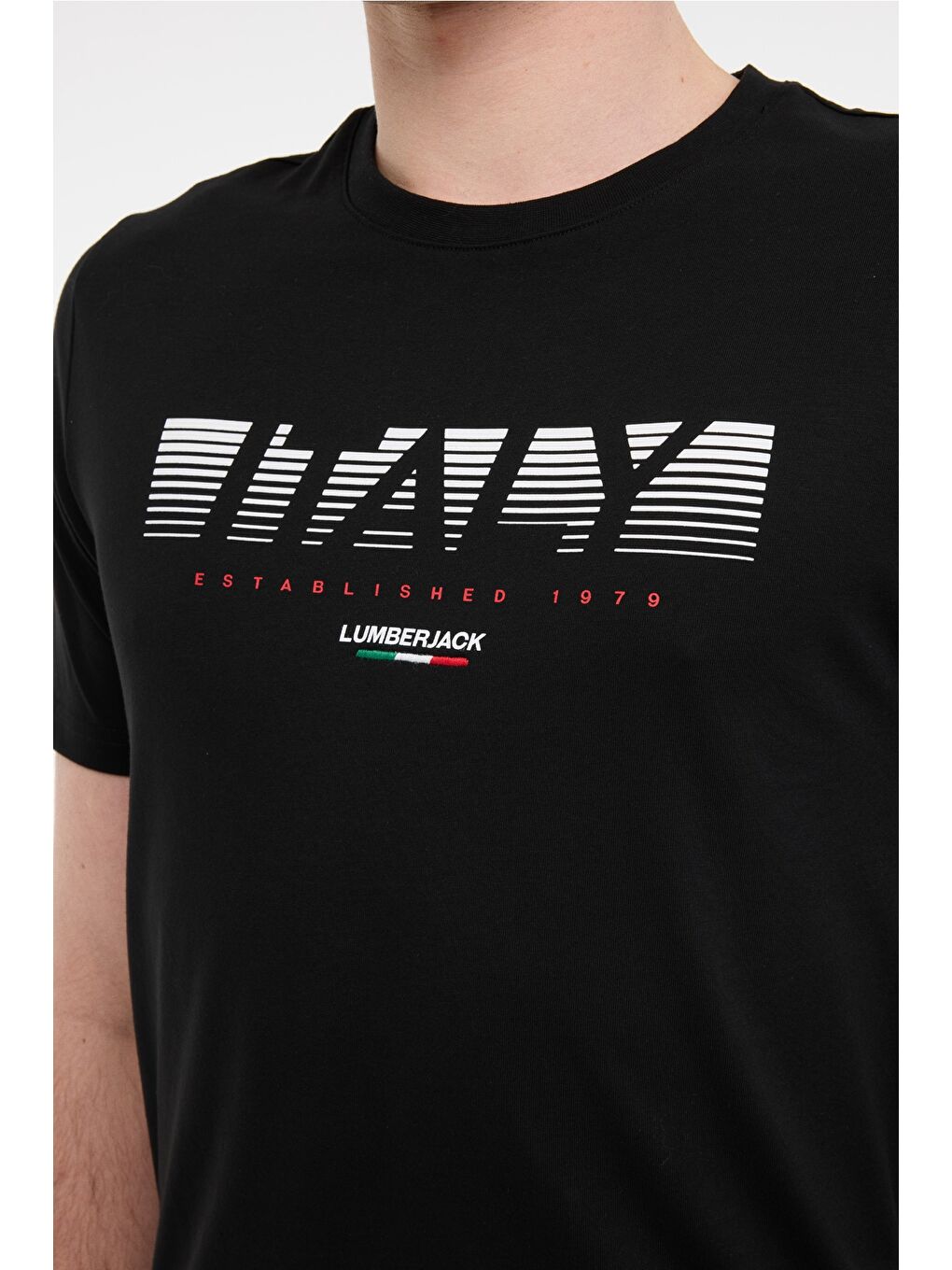 ML RENATO 11ITL1910 5FX Siyah Erkek Kısa Kol Tişört-3