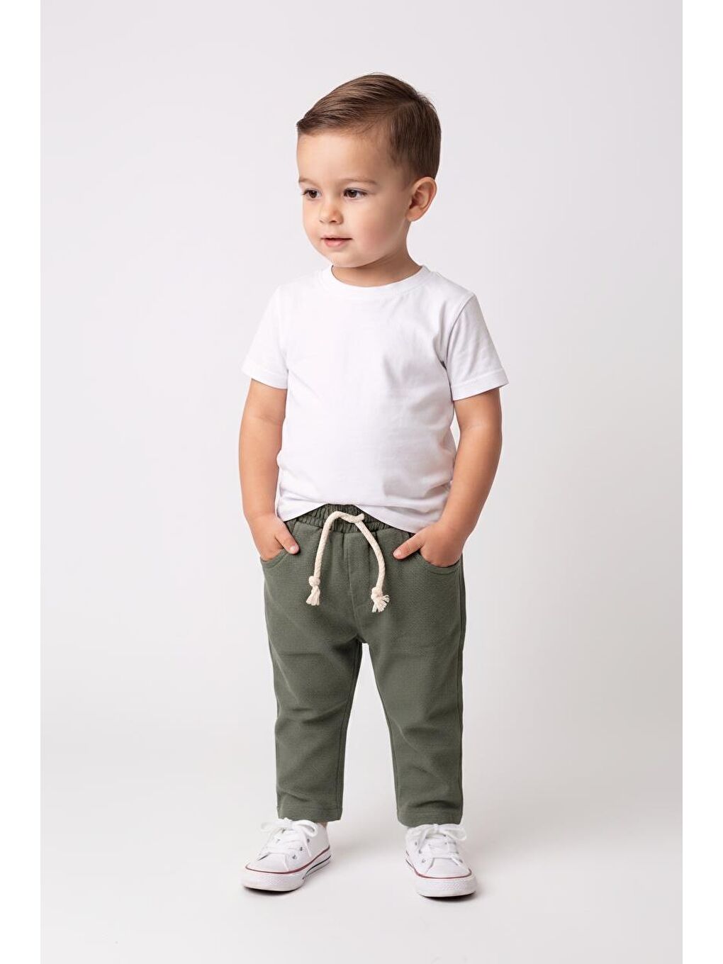 Haki Bebek Müslin Pantolon-1