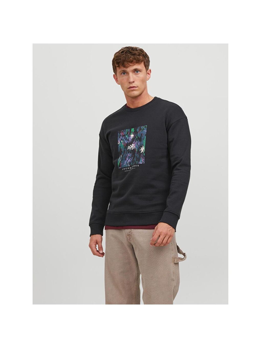 Silverlake Erkek Siyah Bisiklet Yaka Sweatshirt-1