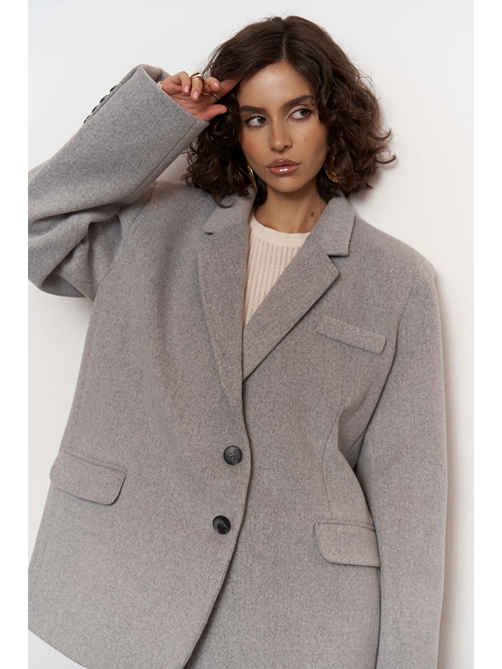 Gri Howell Füme Blazer Ceket-2