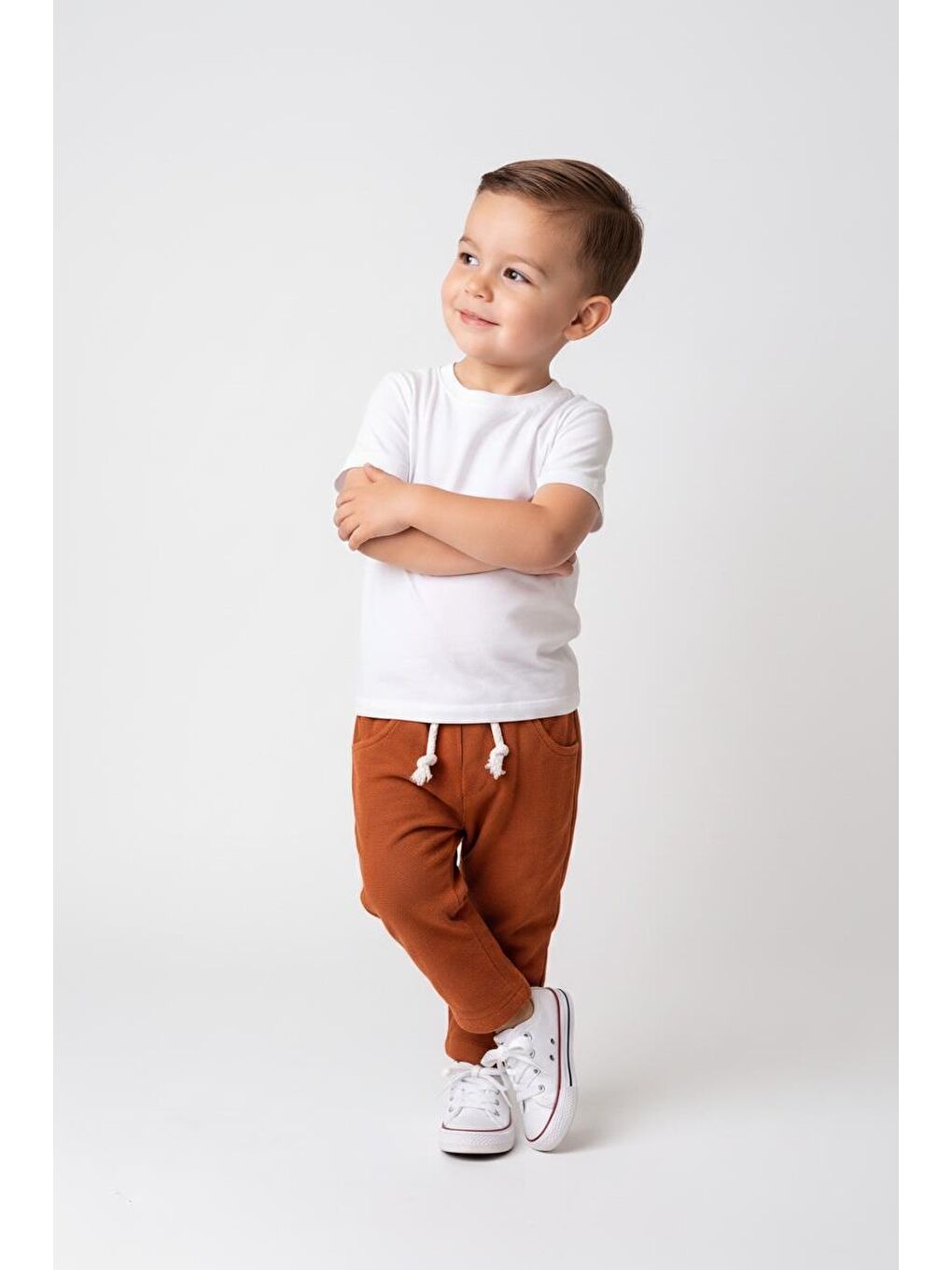 Kahverengi Bebek Müslin Pantolon