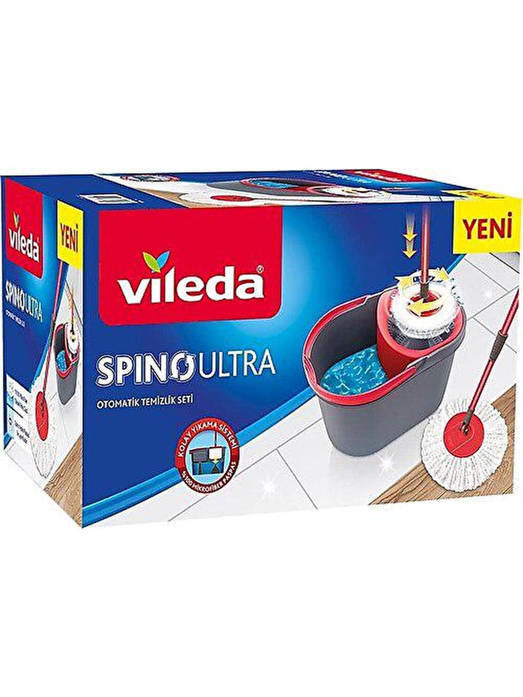 Vileda Kırmızı Spino Ultra Otomatik Temizlik Seti