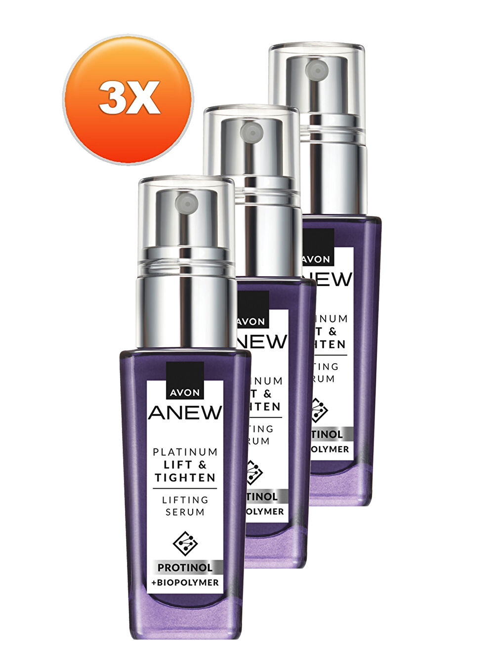 AVON Renksiz Anew Platinum Lift & Tighten Lifting Serum 30 Ml. Üçlü Set - 1