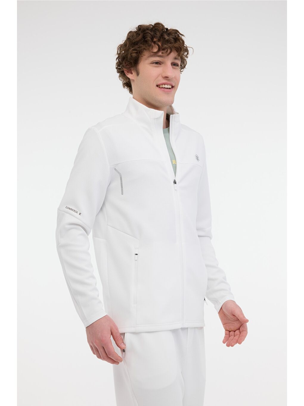 ML TIGER 18ELG1-13 5FX Beyaz Erkek Fermuarlı Sweatshirt Hırka