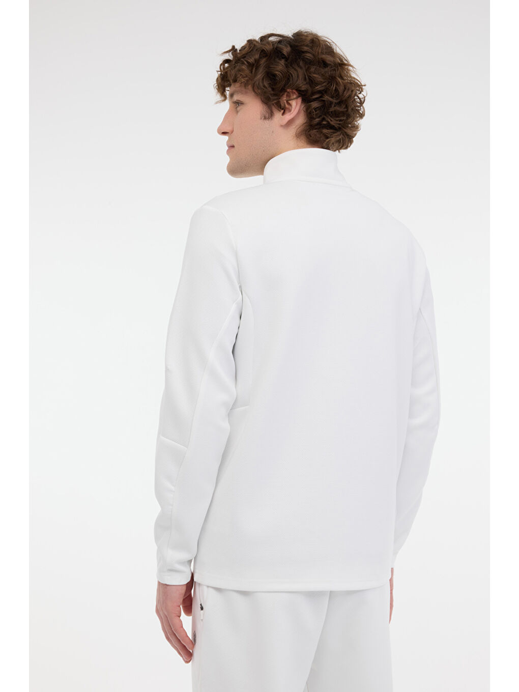 ML TIGER 18ELG1-13 5FX Beyaz Erkek Fermuarlı Sweatshirt Hırka-1