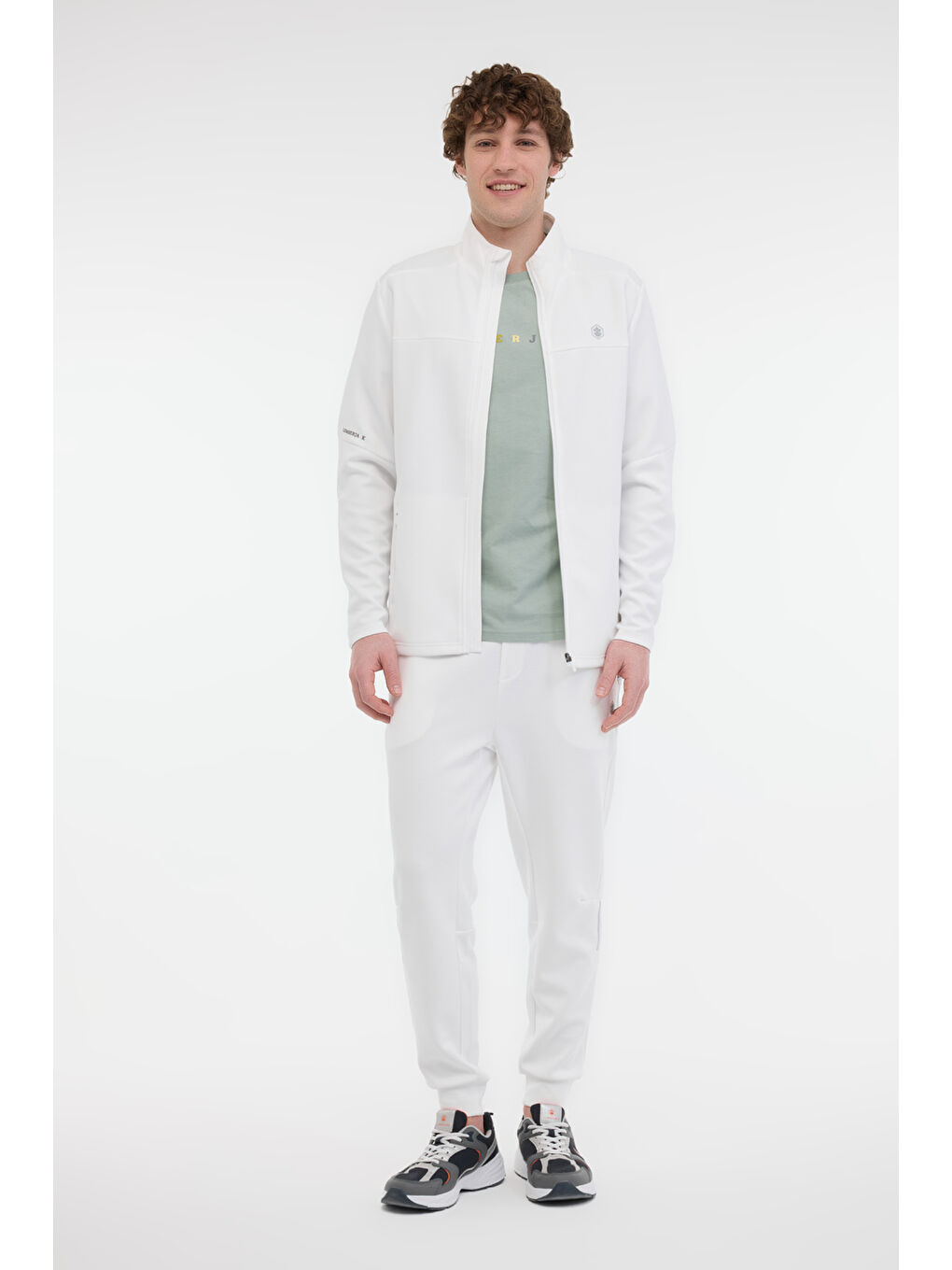 ML TIGER 18ELG1-13 5FX Beyaz Erkek Fermuarlı Sweatshirt Hırka-2