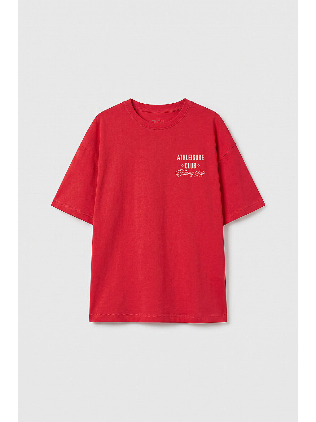 Kırmızı Fiesta Oversize Kısa Kollu Baskılı Kız Çocuk T-shirt - 75175