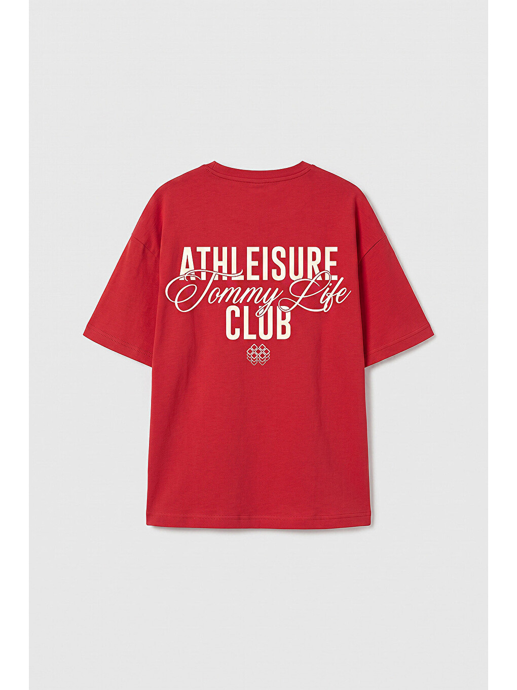 Kırmızı Fiesta Oversize Kısa Kollu Baskılı Kız Çocuk T-shirt - 75175-1