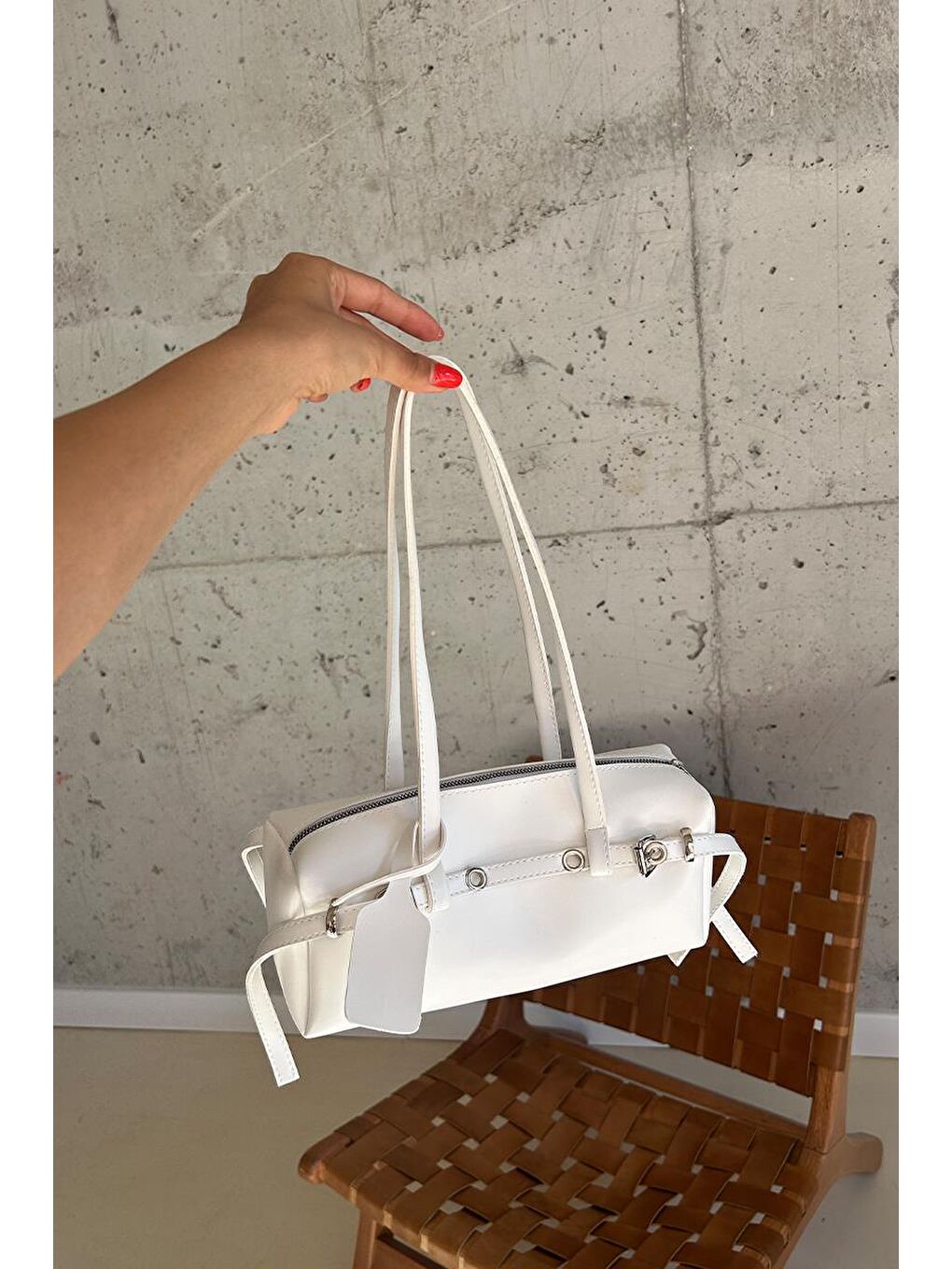 Boop Baget Çanta Beyaz-1