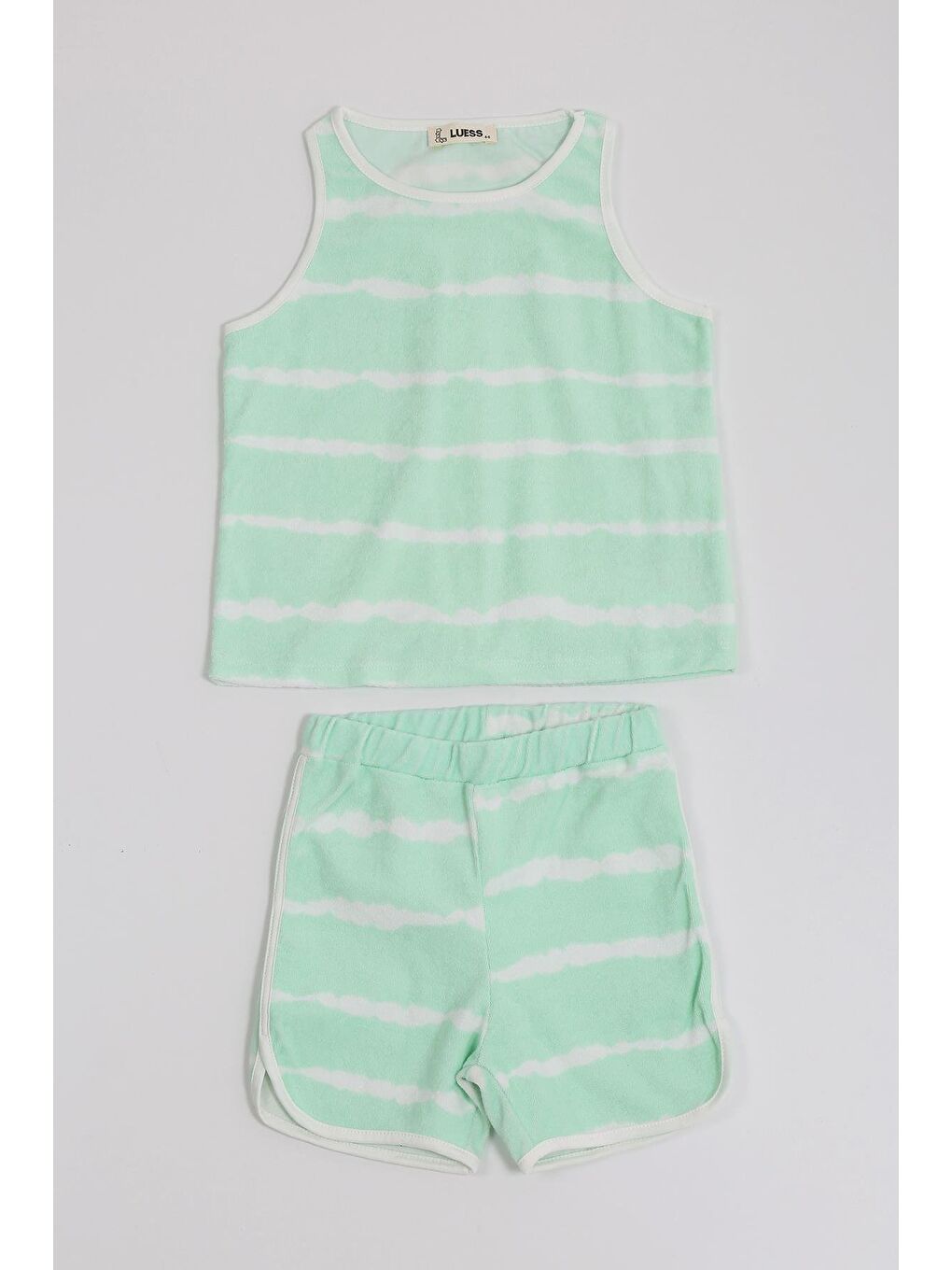 Unisex Çocuk Batik Desenli Havlu Alt Üst Takım  - Yeşil (2-3 Yaş 7-8 Yaş)