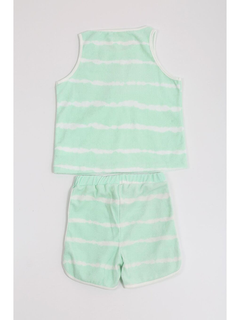 Unisex Çocuk Batik Desenli Havlu Alt Üst Takım  - Yeşil (2-3 Yaş 7-8 Yaş)-1