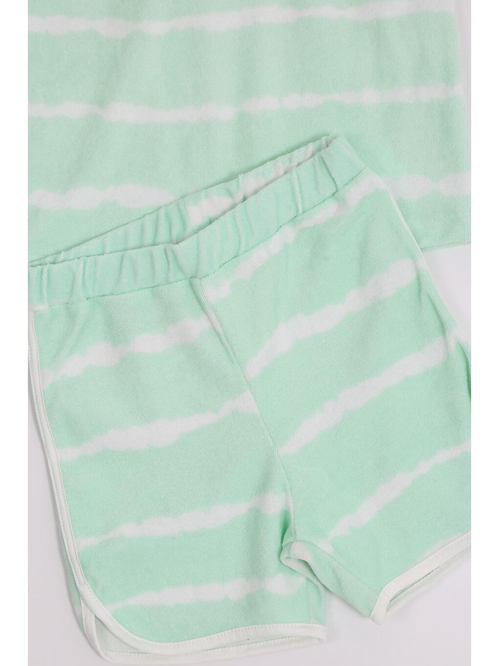 Unisex Çocuk Batik Desenli Havlu Alt Üst Takım  - Yeşil (2-3 Yaş 7-8 Yaş)-2