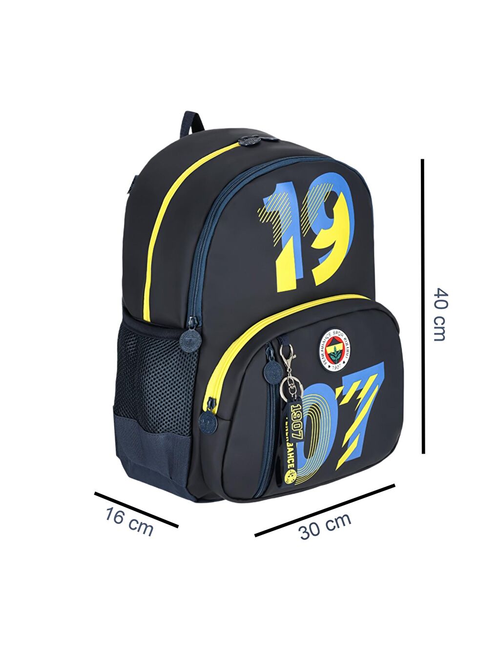 3 Bölmeli 3D 1907 Baskılı Suni Deri Okul Çantası + Beslenme Çantası-2