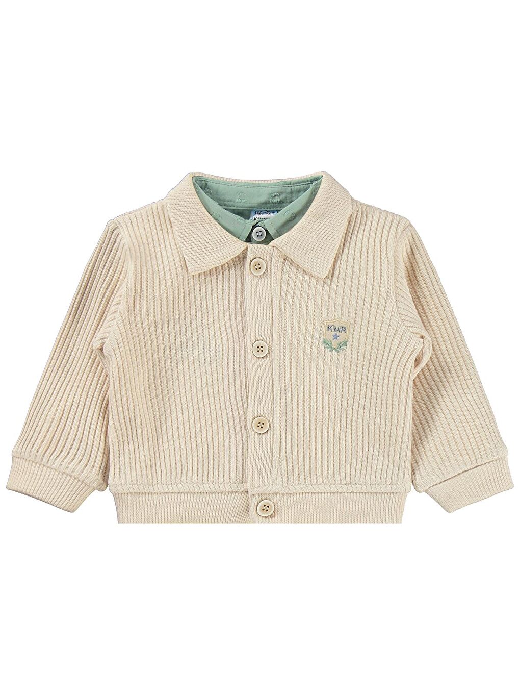 Hırka Nakışlı Gömlek Pantolon 6-18 Ay Takım - Yeşil 9-12 Ay-1