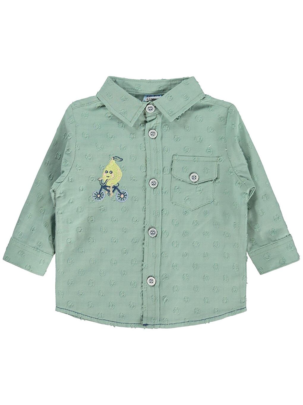 Hırka Nakışlı Gömlek Pantolon 6-18 Ay Takım - Yeşil 9-12 Ay-2