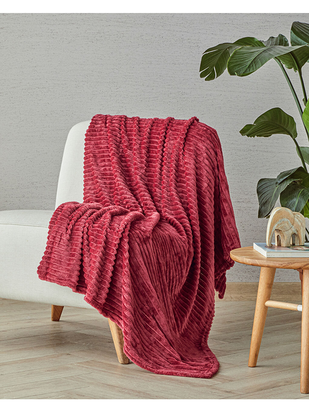 English Home Cozy Oasis Supersoft Tv Battaniye 120x160 cm Bordo - 1