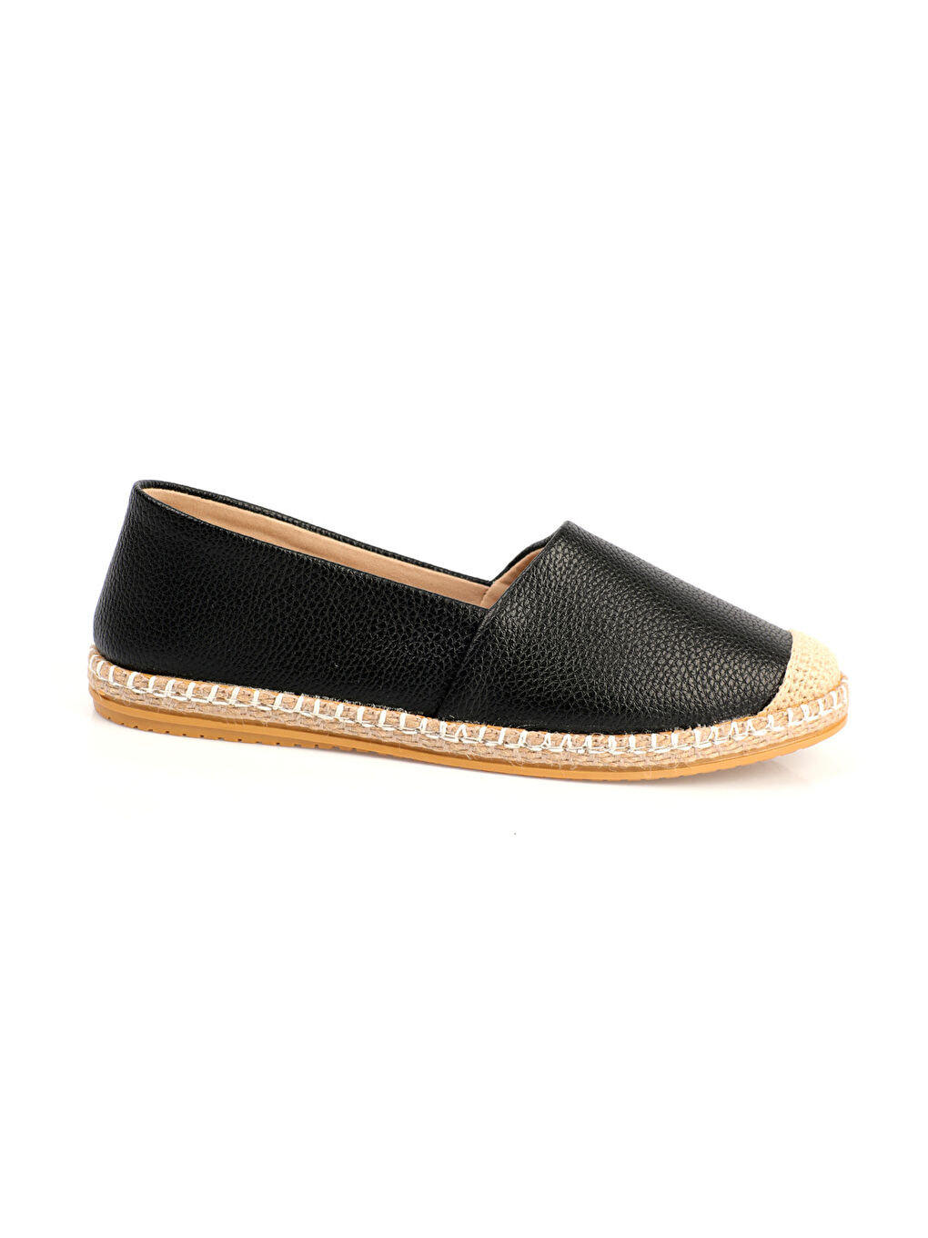 Capone Outfitters Siyah Pasarella Cilt Kadın Espadril - 3