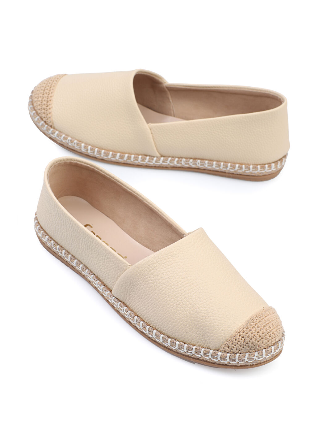 Capone Outfitters Bej Pasarella Cilt Kadın Espadril - 4