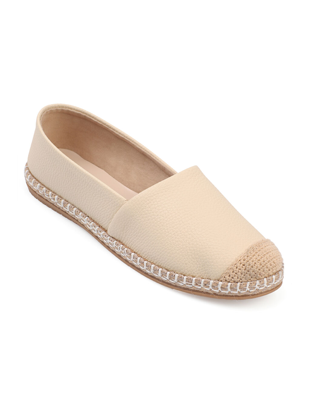 Capone Outfitters Bej Pasarella Cilt Kadın Espadril - 8