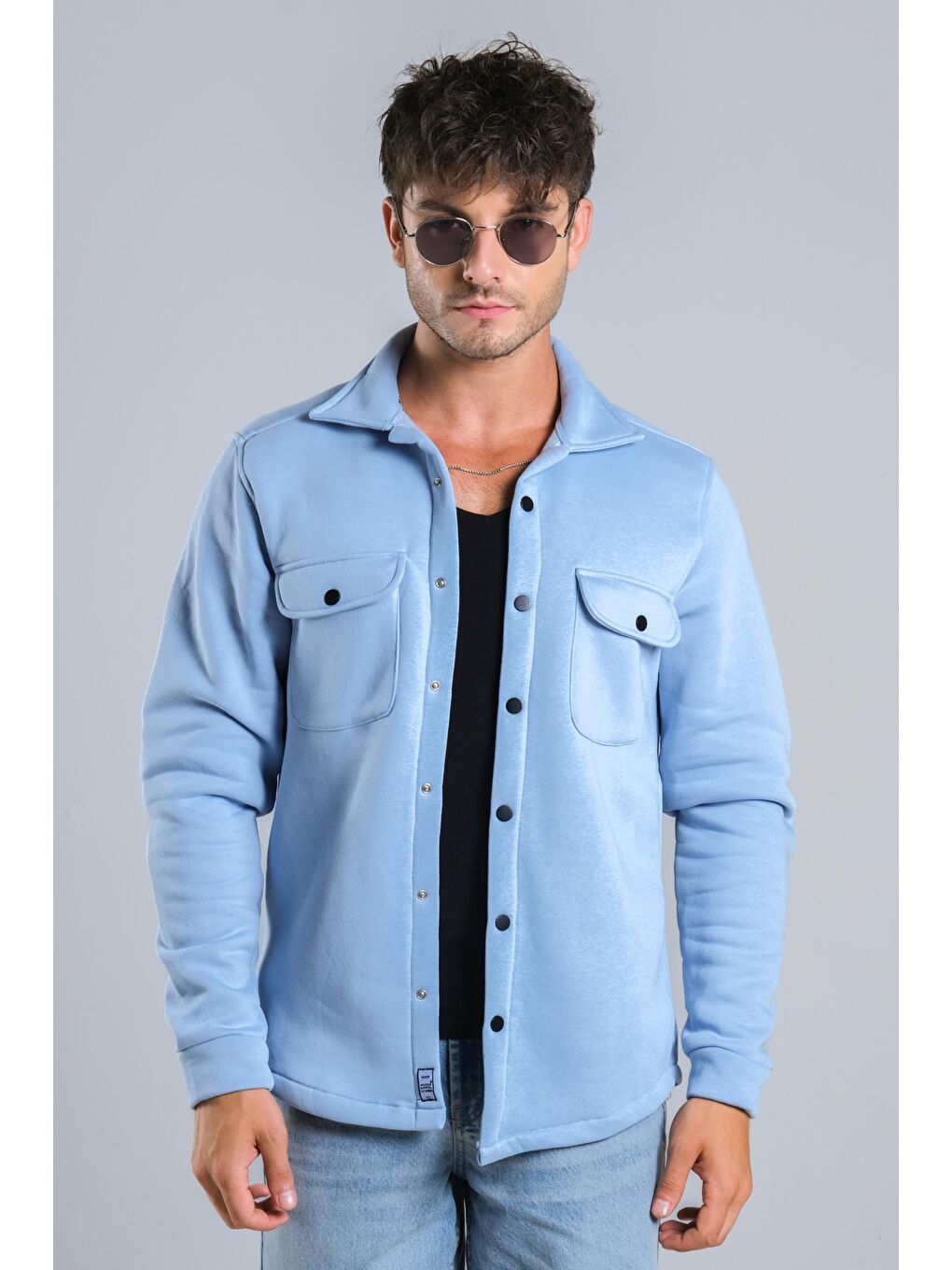 Mavi Kapaklı Kışlık Polar Gömlek MAR 4216