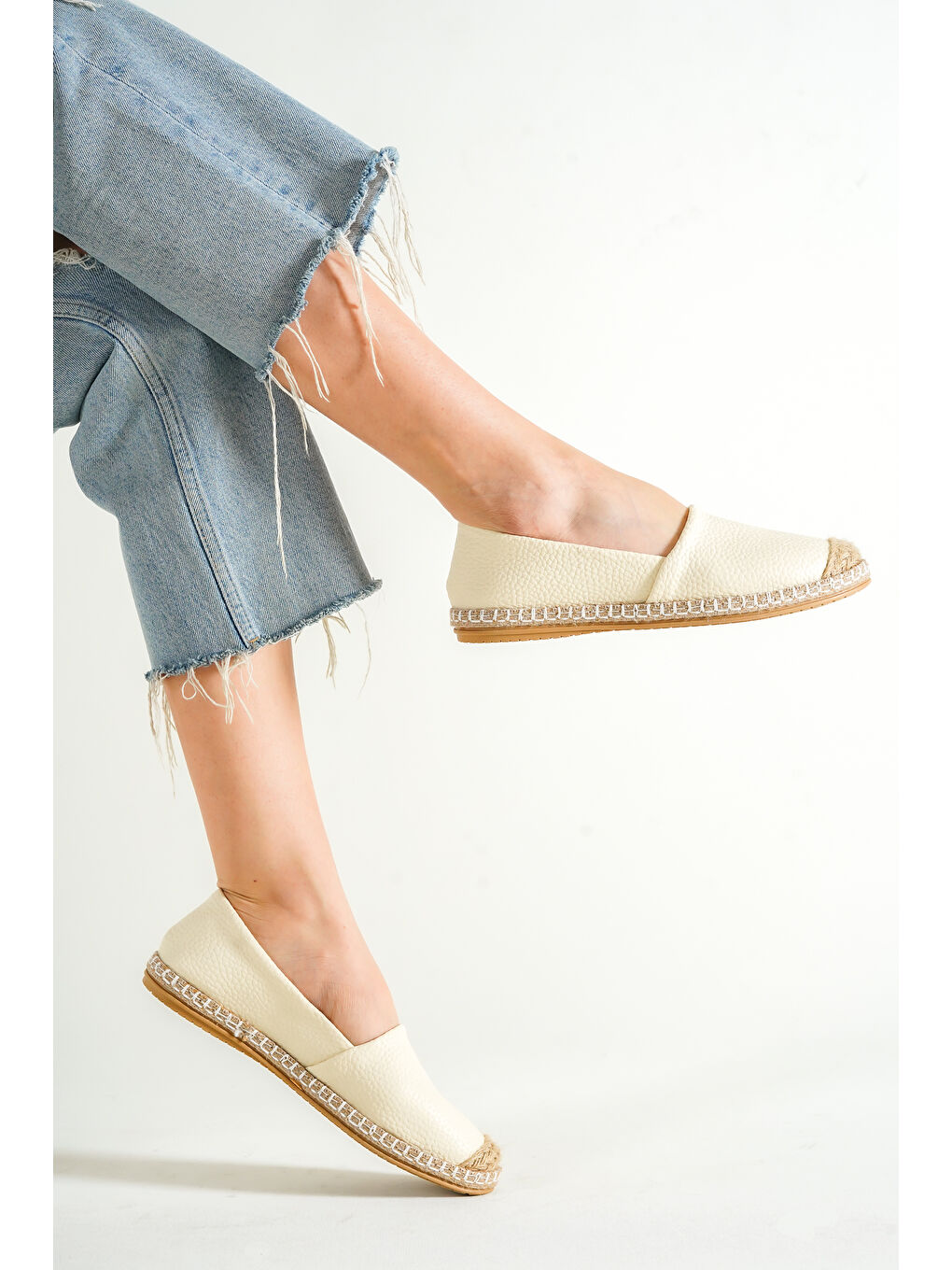 Capone Outfitters Bej Pasarella Cilt Kadın Espadril - 10