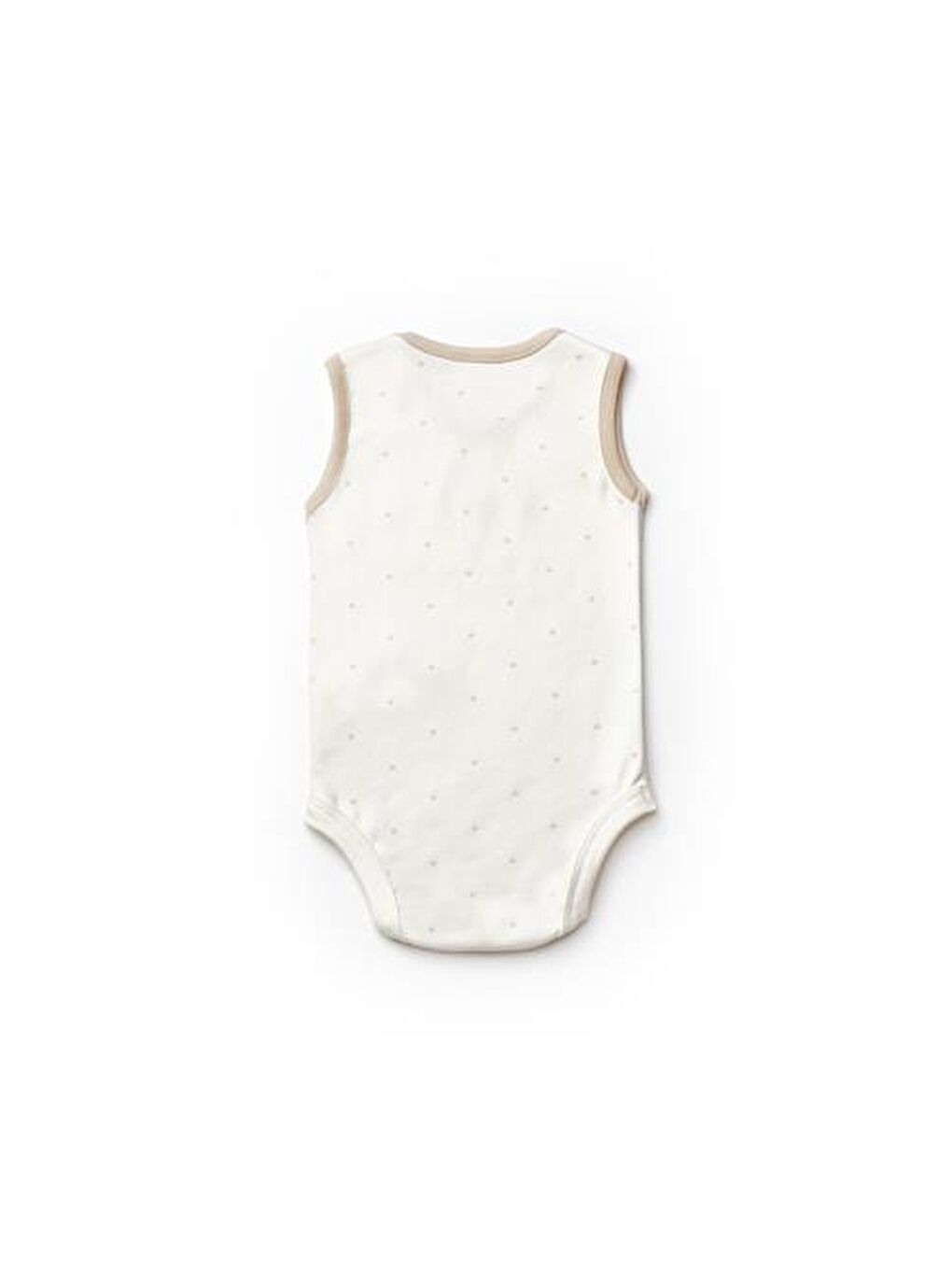 Bej Bebek 2'li Askılı Badi %100 Organik Pamuk-3