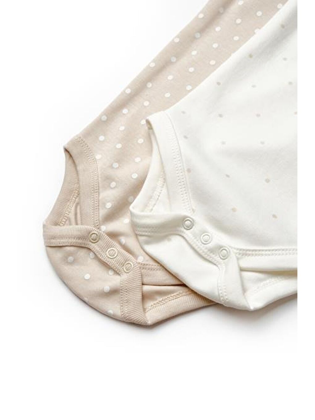 Bej Bebek 2'li Askılı Badi %100 Organik Pamuk-7