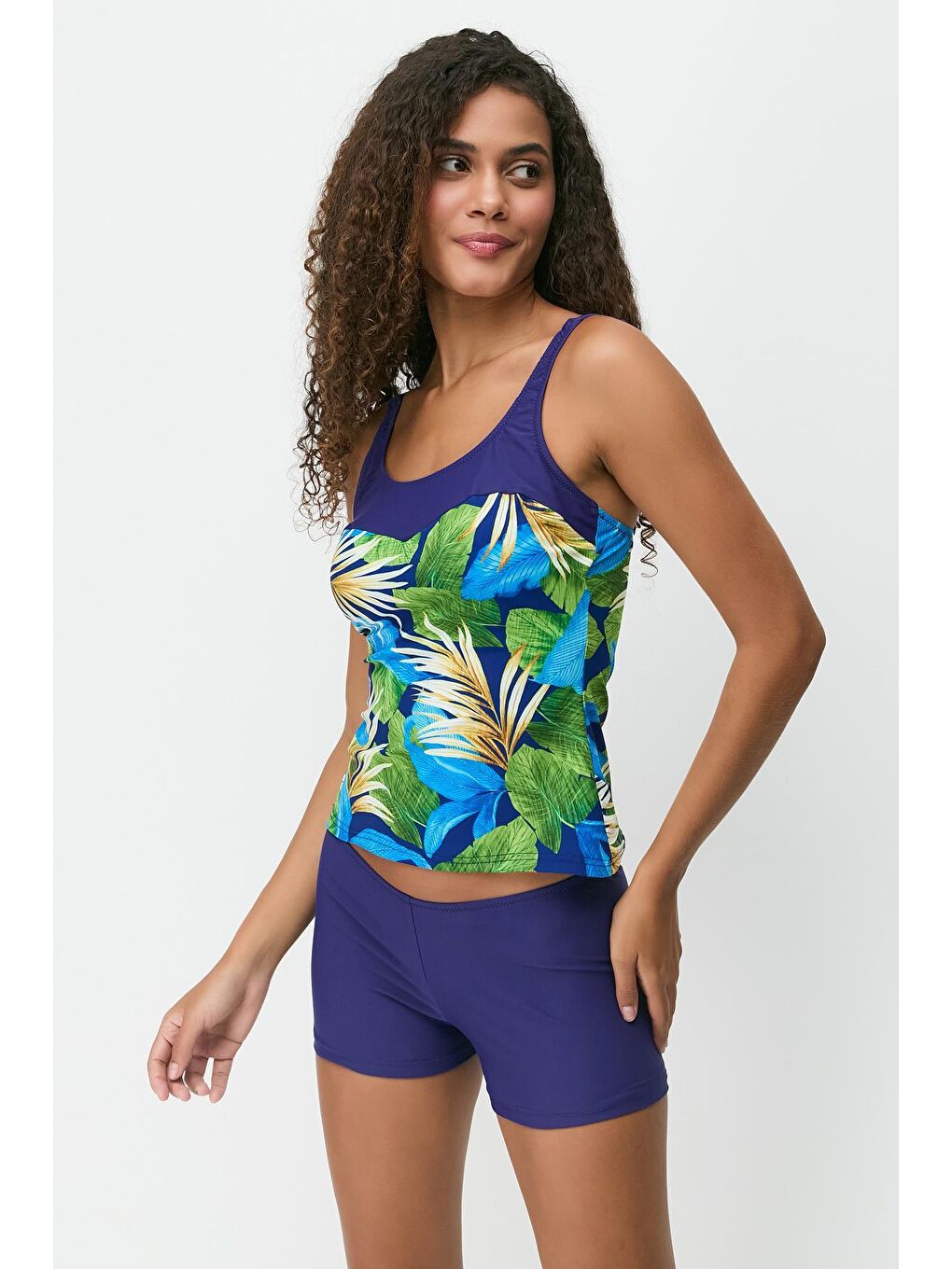 Şortlu Tankini 7757 Lacivert/Çok Renkli