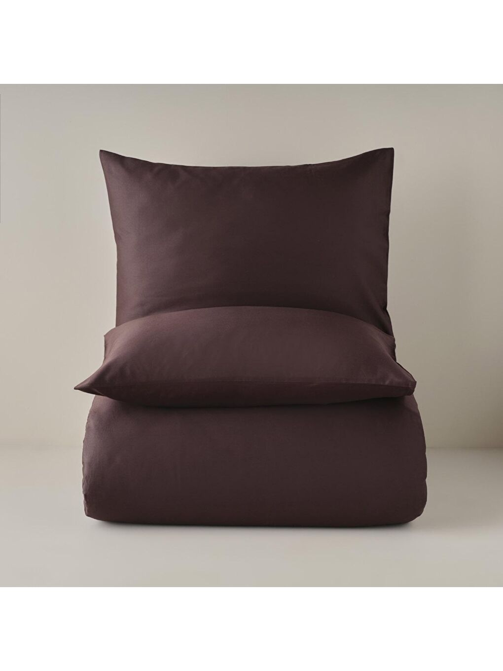 Kahverengi %100 Pamuk Saten Supreme Basic Super King Size Nevresim Seti Acı Kahve-2