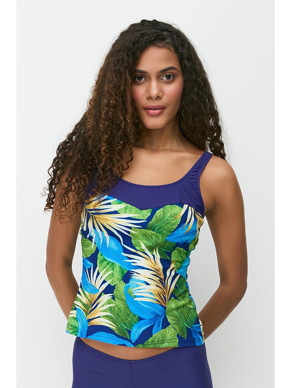 Şortlu Tankini 7757 Lacivert/Çok Renkli-3